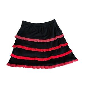 Anthropologie Sparrow ruffle black sweater skirt size Medium